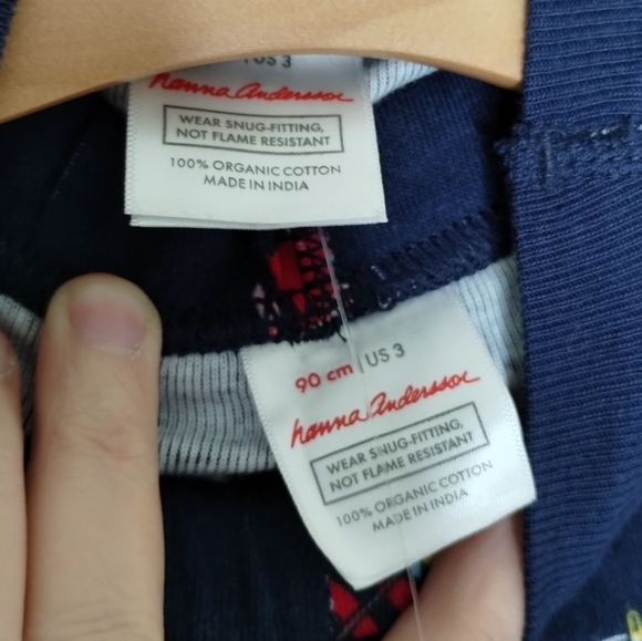 Hanna Andersson Long John Organic Cotton Pajamas Skiing Bears size 90 (US 3) - Picture 7 of 9